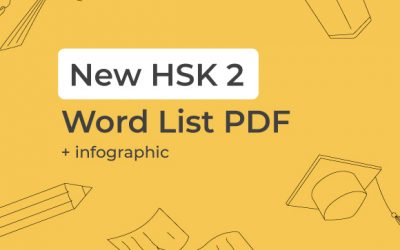 New HSK 2: Word List PDF & Infographic 2021